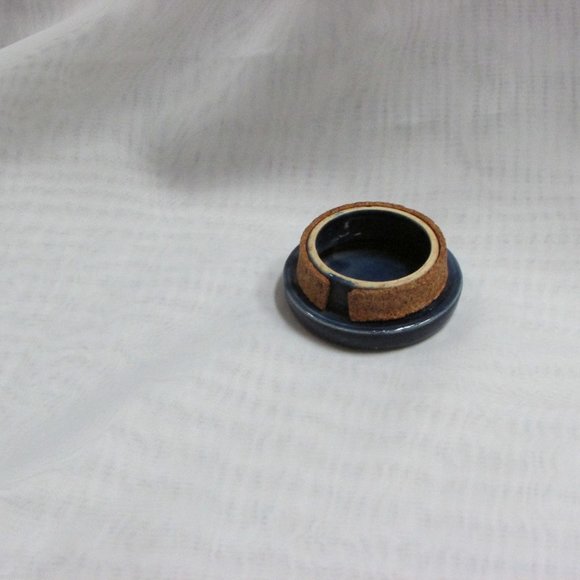 Vintage Water Carafe Small Blue Art Pottery Decanter Bottle HORIZON JAPAN Retro - Picture 4 of 5